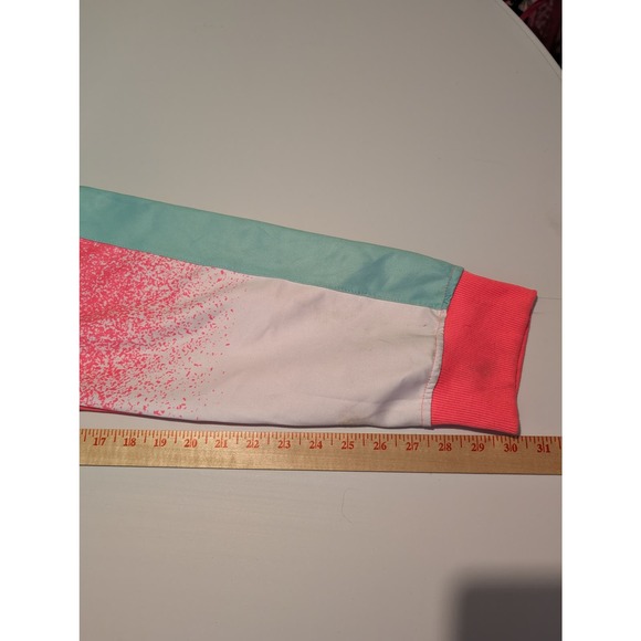 Vintage Encrypted Womens Pink Striped Color block Track Suit Size XL Drippin - Picture 16 of 16